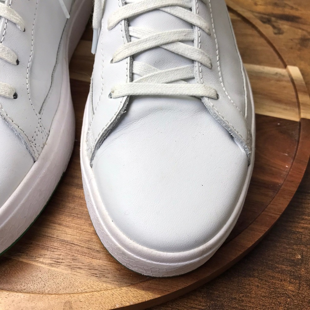 Kizik Vegas Sneakers M 11 W 12.5 White Green Leather Hands-Free Slip On Shoes - Picture 5 of 16